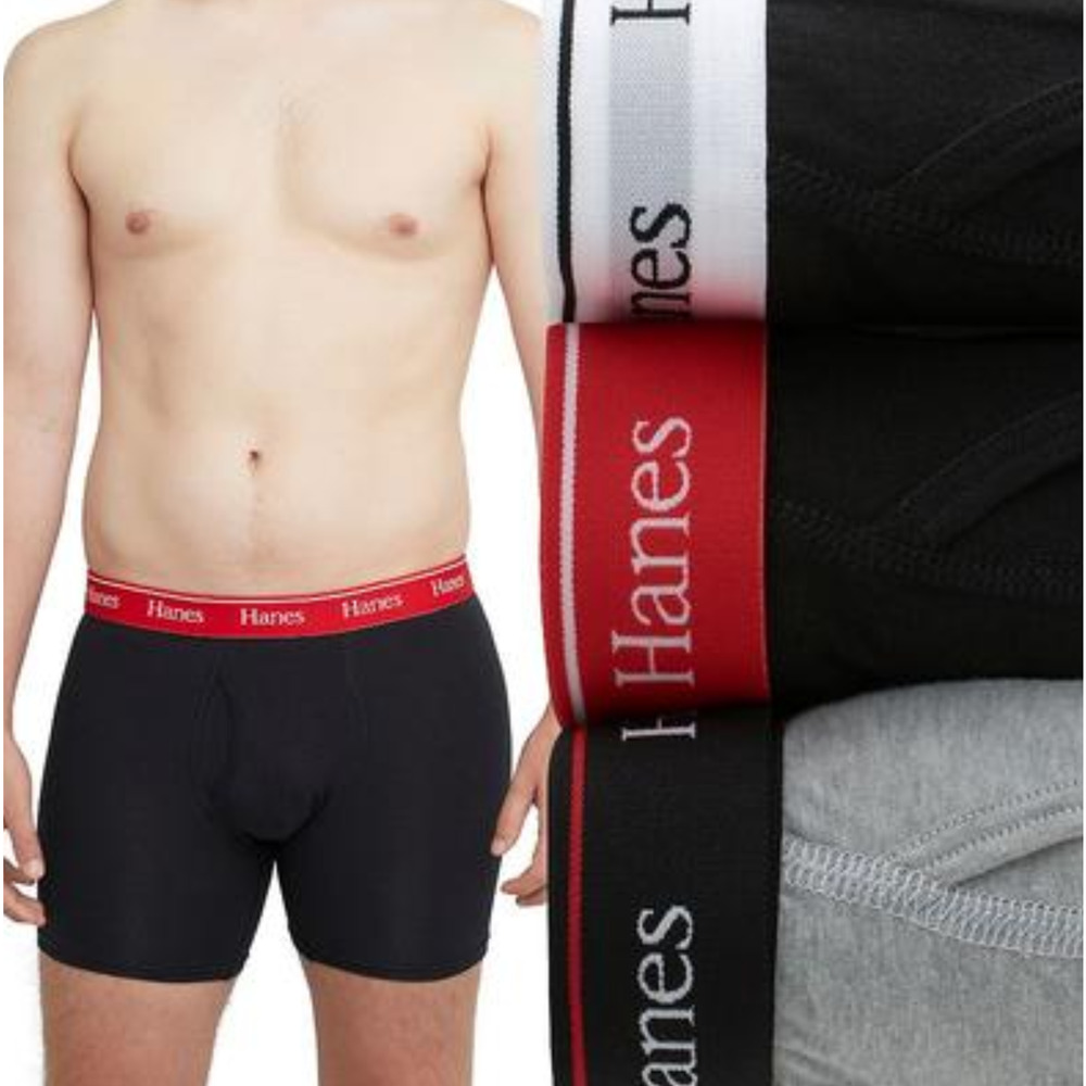 Hanes Men Modern Fit Stretch Moisture Wicking Boxer Briefs Multi Size S